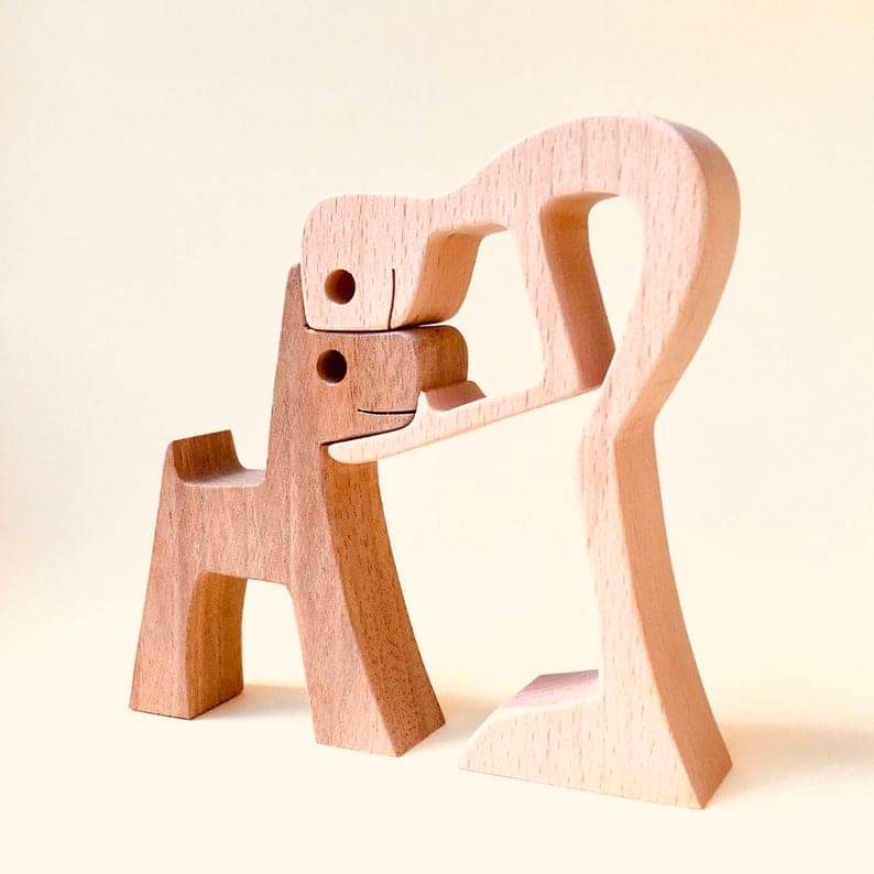 Scultura in legno di uomo e cane - - cane home & garden legno M1548 new_for_google scultura scultura legno uomo - Concept Palermo