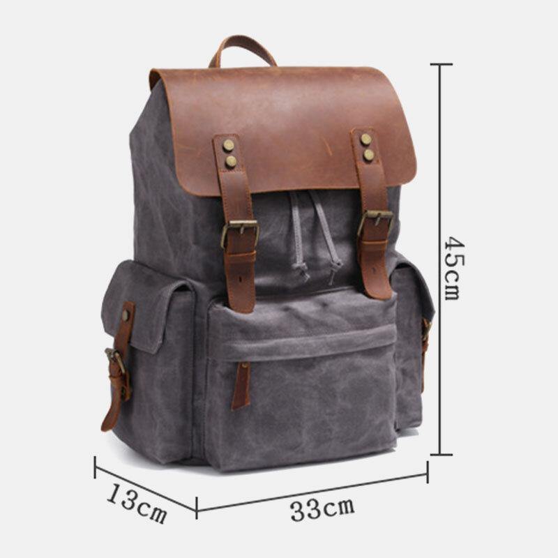 Zaino per laptop RetroRider in tela e pelle - - Backpacks bags laptop pelle retrorider tela zaino zaino laptop - Concept Palermo