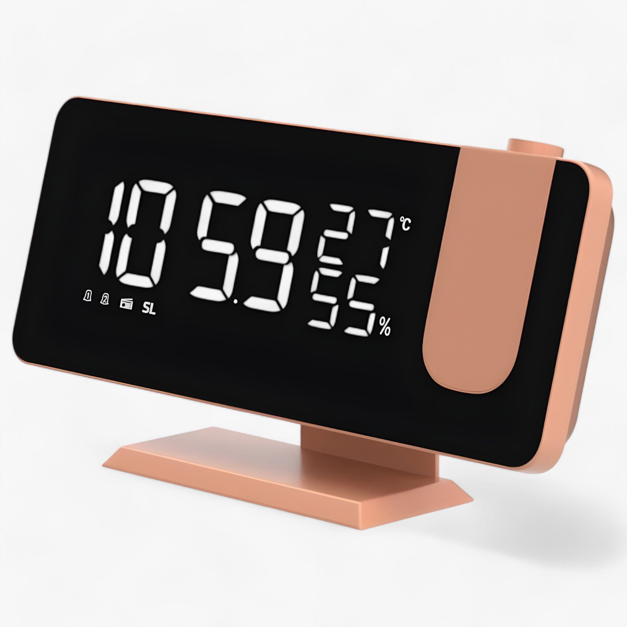 Sveglia Intelligente - Radio FM e Display LED con Proiezione dell'Ora a 180° - Oro Rosa - clocks dell display gadgets intelligente proiezione radio sveglia sveglia intelligente - Concept Palermo