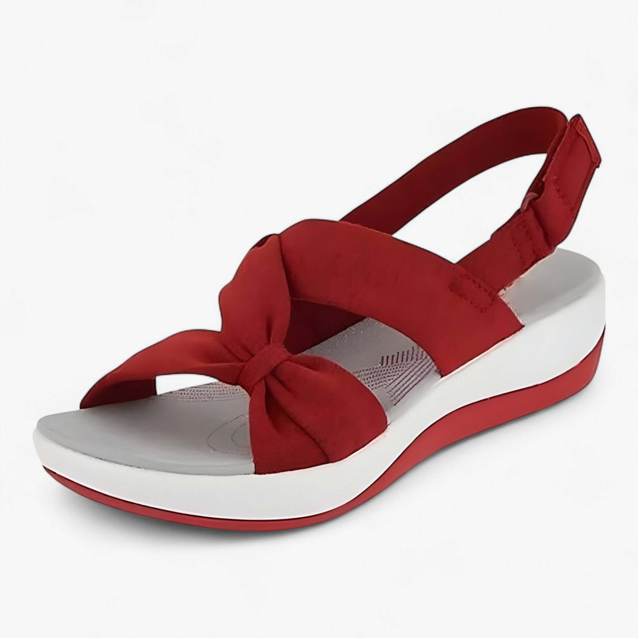 Sandalias de verano cómodas para mujer en piel negra con cuña baja
