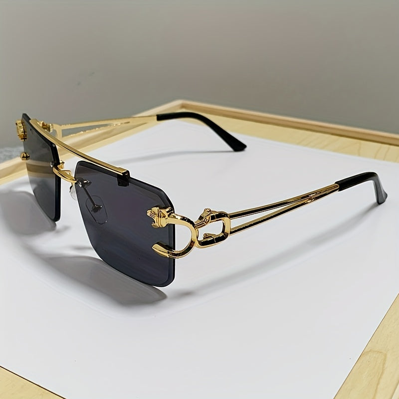 Occhiali da Sole Uomo Quadrati Oro Senza Montatura, Eleganti e alla Moda - - alla Fashion Sunglasses moda montatura occhiali paio paio occhiali quadrati sole Sunglasses - Concept Palermo