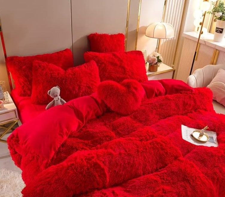 Set (5 pezzi) Coperta in microfibra morbida e spessa per l'inverno - Rosso - Blankets coperta Fleece home & garden inverno microfibra morbida pezzi pezzi coperta spessa - Concept Palermo