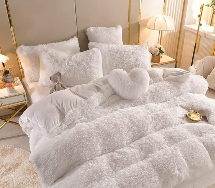 Set (5 pezzi) Coperta in microfibra morbida e spessa per l'inverno - Bianco - Blankets coperta Fleece home & garden inverno microfibra morbida pezzi pezzi coperta spessa - Concept Palermo