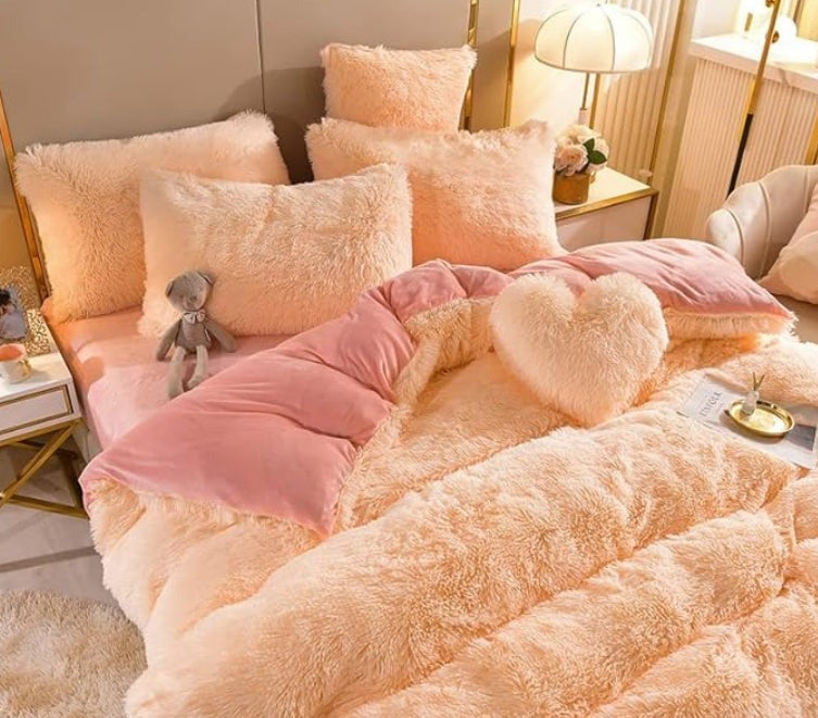 Set (5 pezzi) Coperta in microfibra morbida e spessa per l'inverno - Color Salmone - Blankets coperta Fleece home & garden inverno microfibra morbida pezzi pezzi coperta spessa - Concept Palermo