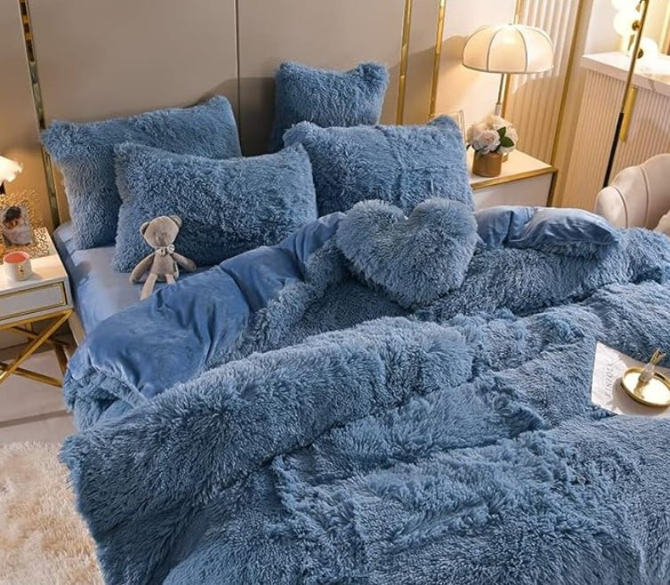 Set (5 pezzi) Coperta in microfibra morbida e spessa per l'inverno - Blu - Blankets coperta Fleece home & garden inverno microfibra morbida pezzi pezzi coperta spessa - Concept Palermo