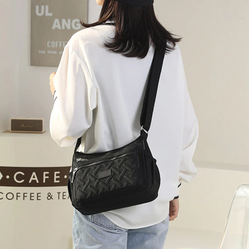 Borsa a Tracolla Donna Nera Elegante in Vera Pelle Italiana, Made in Italy - - bag bags borsa borsa tracolla classica Dames Mode new_for_google shoulder bag tracolla - Concept Palermo