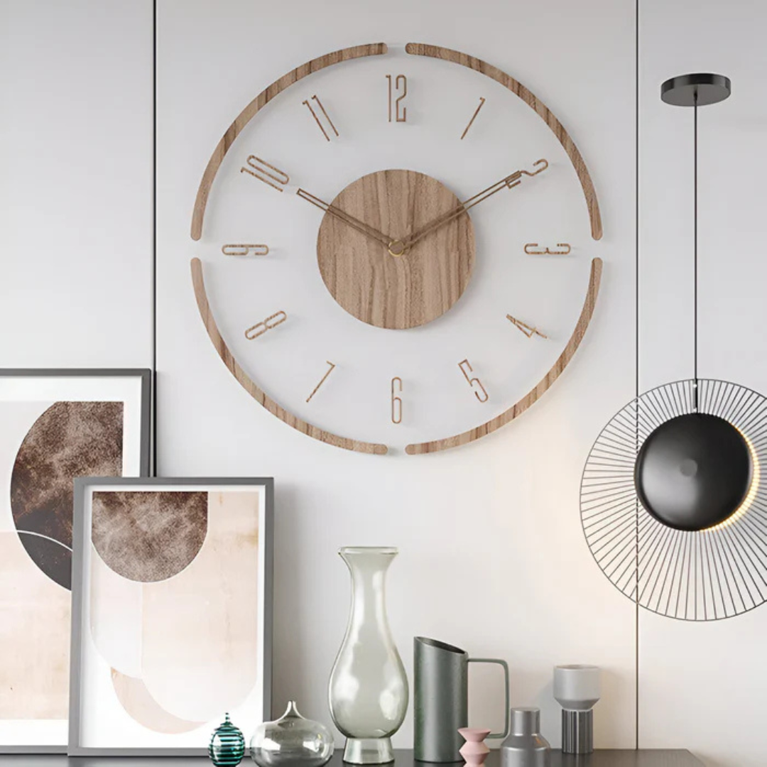 Horloge Murale de 30 Cm au Design Moderne, en Acrylique et Bois - C - acrylique bois cross-from-marche-lino-15835938062685 design horloge horloge murale murale New-google P020 - Concept Palermo
