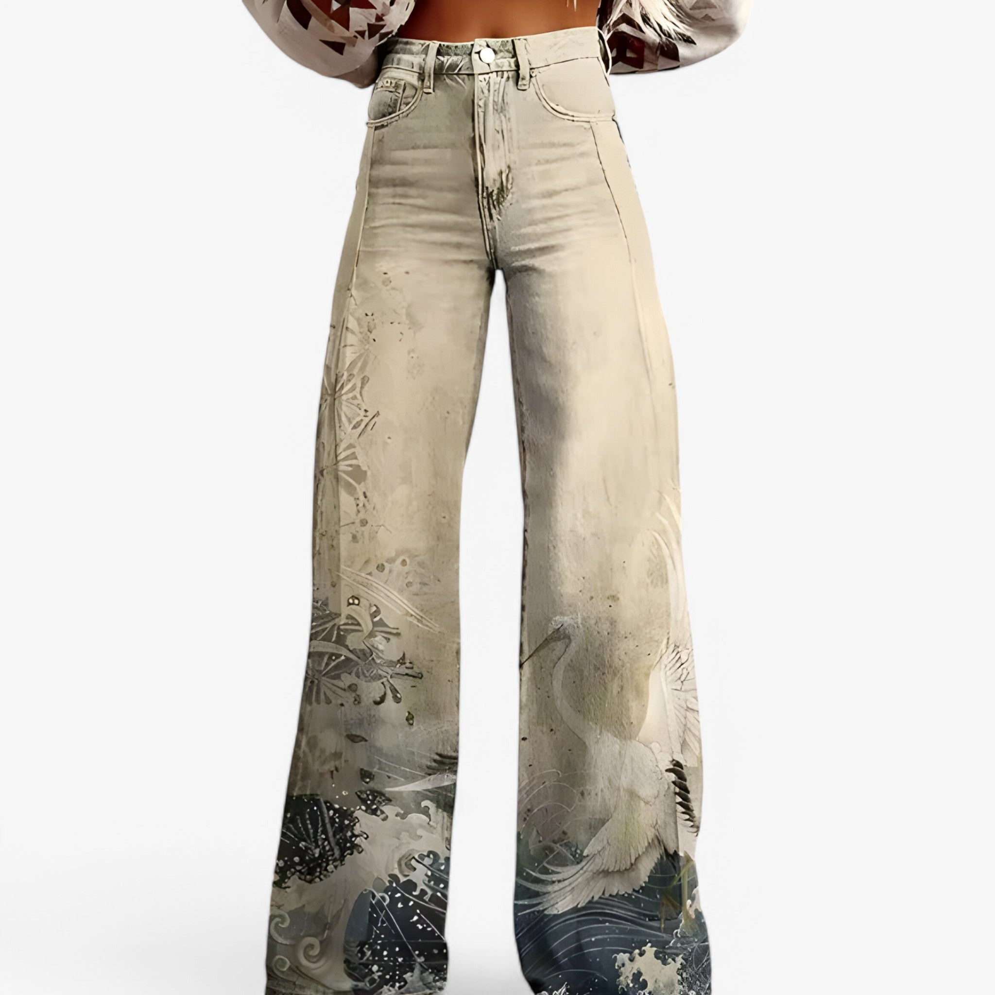 Pantaloni a gamba larga - Casual e alla moda Uomo - Beige - alla casual gamba larga moda pantaloni pantaloni gamba pants - Concept Palermo
