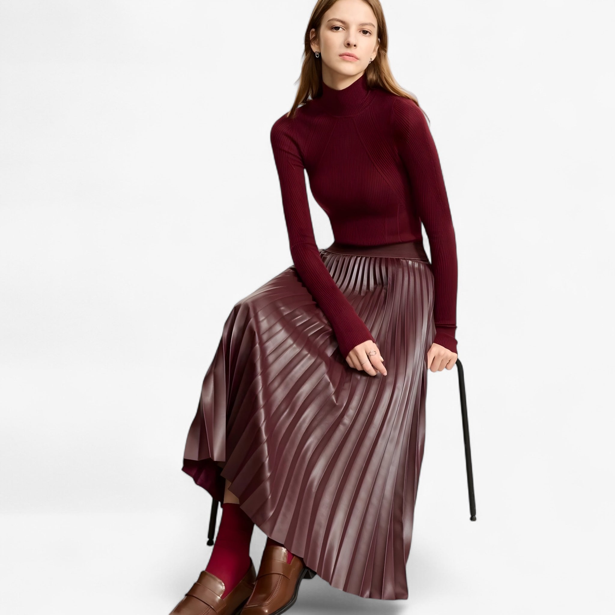 Gonna in Pelle Plissettata Donna - - donna gonna gonna pelle MYLA_NEW pelle plissettata Skirt women's top clothes - Concept Palermo