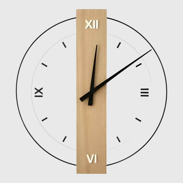 Orologio da Parete in Legno Design Accessorio da Salotto - UN 40 cm - accessoire de salon bois cross-from-marche-lino-15388885614941 design décoration intérieure horloge horloge apaisante horloge design horloge en bois horloge moderne horloge murale horloge silencieuse horloge à suspendre horloge élégante horloges murales Linen murale New-google Unisex - Concept Palermo