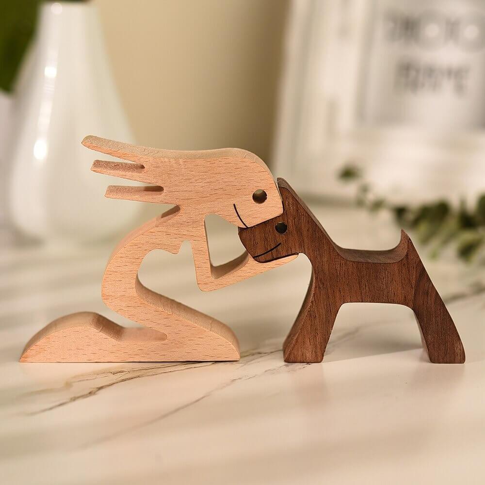 Scultura in legno di uomo e cane - Donna con cane - cane home & garden legno M1548 new_for_google scultura scultura legno uomo - Concept Palermo