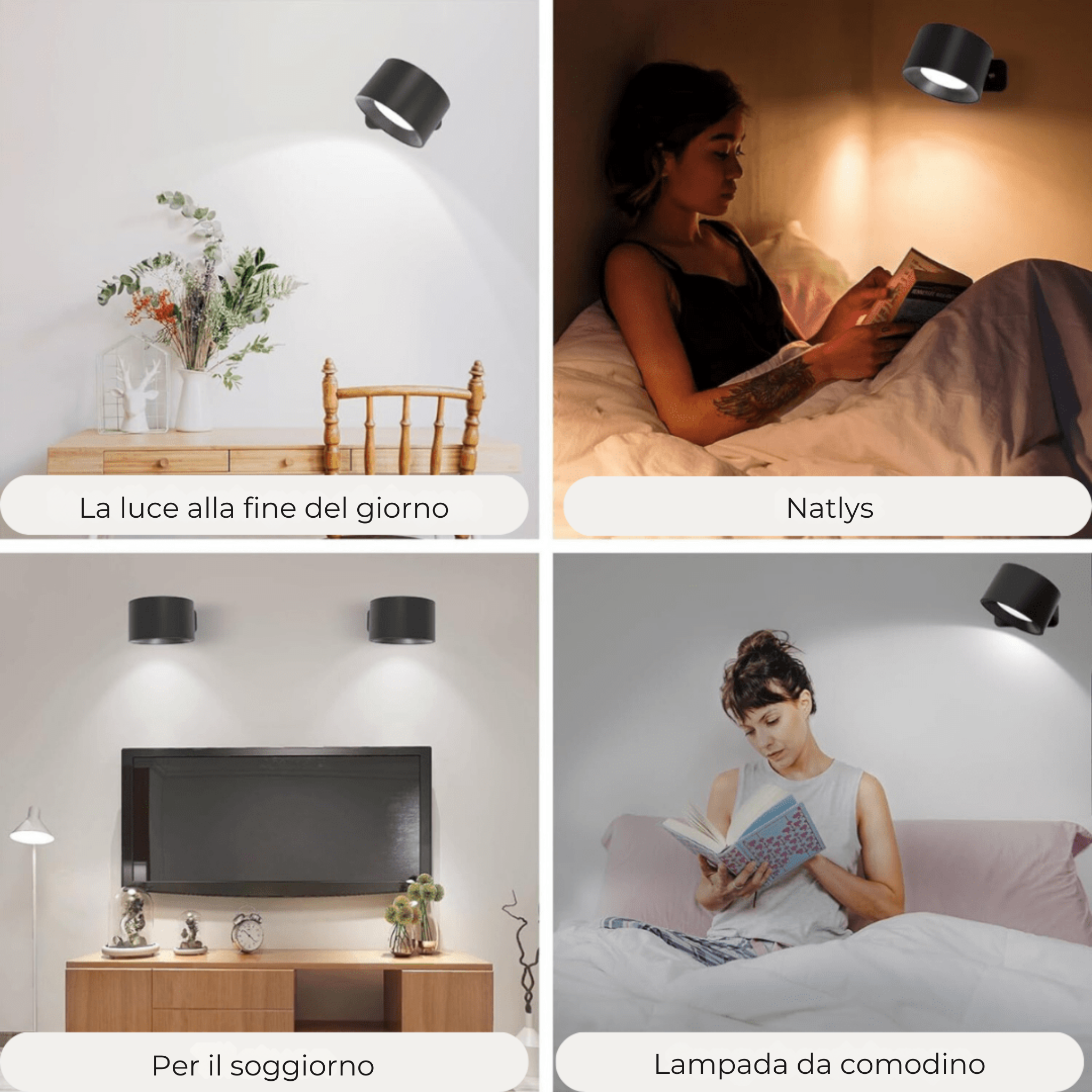 Lampada da parete wireless ricaricabile a 360° - - home home & garden lampada lampada parete parete ricaricabile Væglamper wireless - Concept Palermo