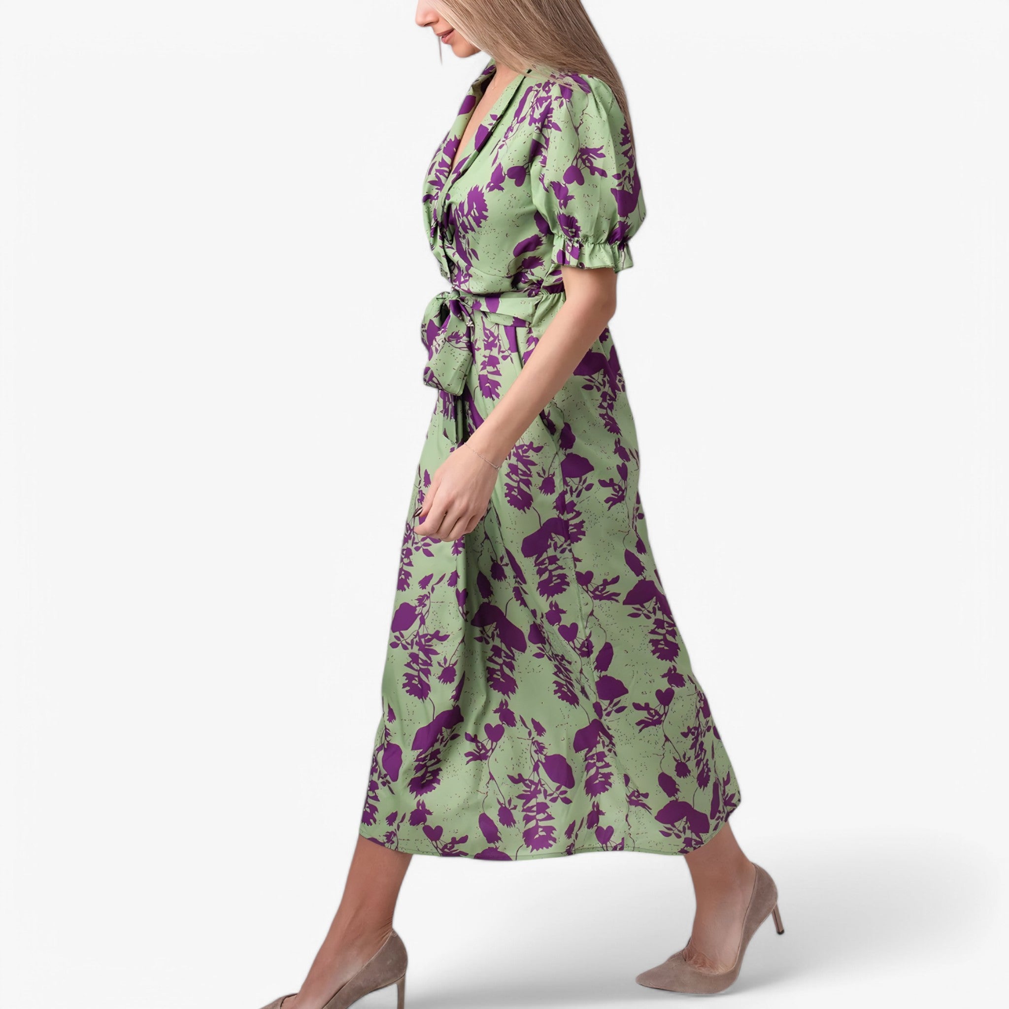 Vestito Floreale Donna Elegante in Chiffon con Scollo a V - Abito Estivo da Sera - - 7824.2 Dresses femminile floreale gmc checked vestito vestito floreale Women - Concept Palermo