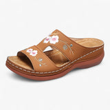 Comfortabele dames sandalen met decoratieve bloemen - elegant en licht