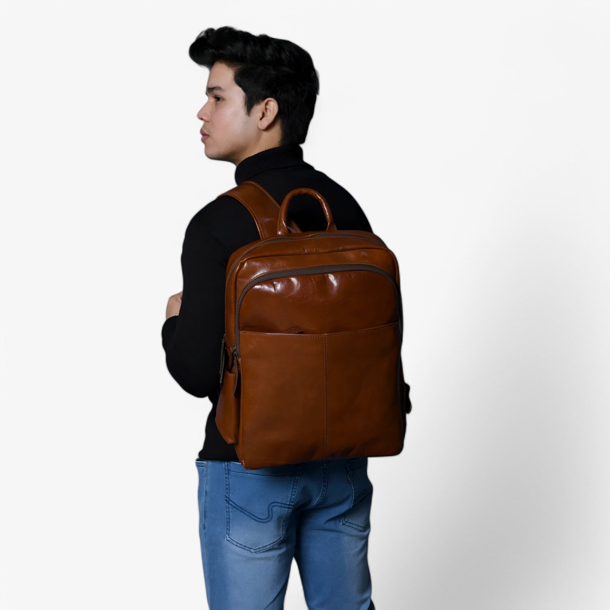 Valentino Zaino di lusso in pelle italiana - Marrone Uomo - - accessoires bags italiana pelle tassen uomo valentino valentino zaino zaino - Concept Palermo