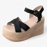 Comfortabele zwarte dames sandalen met hak van suède maat 38
