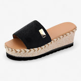 Dames espadrilles sandalen van canvas met lage comfortabele sleehak - veelzijdig voor de zomer