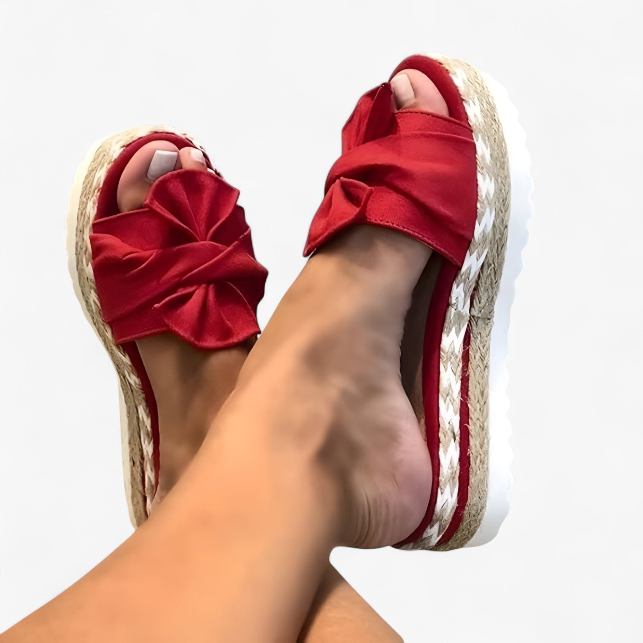 Sandalias cómodas para mujer con lazo elegante, material suave, varios colores y tallas