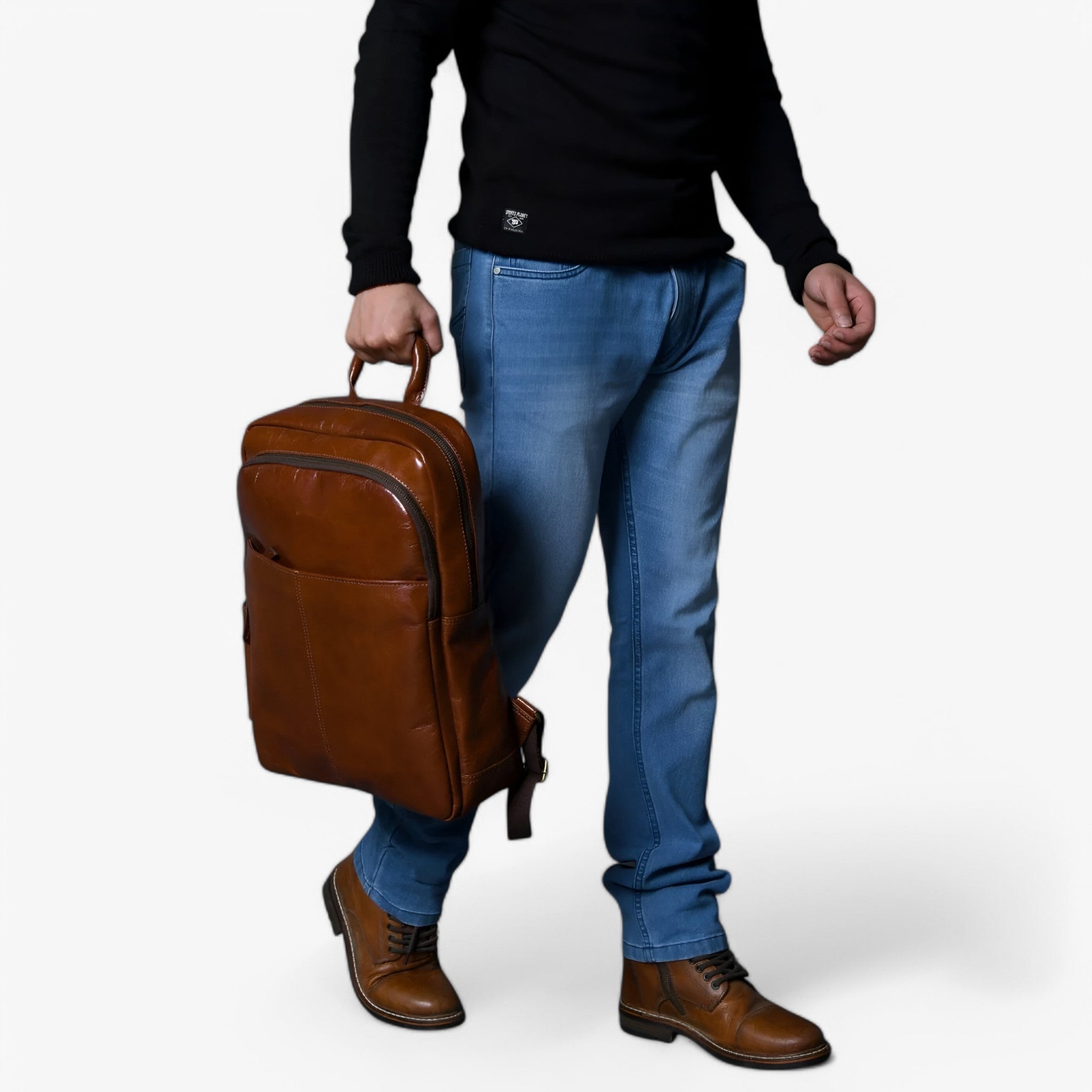 Valentino Zaino di lusso in pelle italiana - Marrone Uomo - - accessoires bags italiana pelle tassen uomo valentino valentino zaino zaino - Concept Palermo