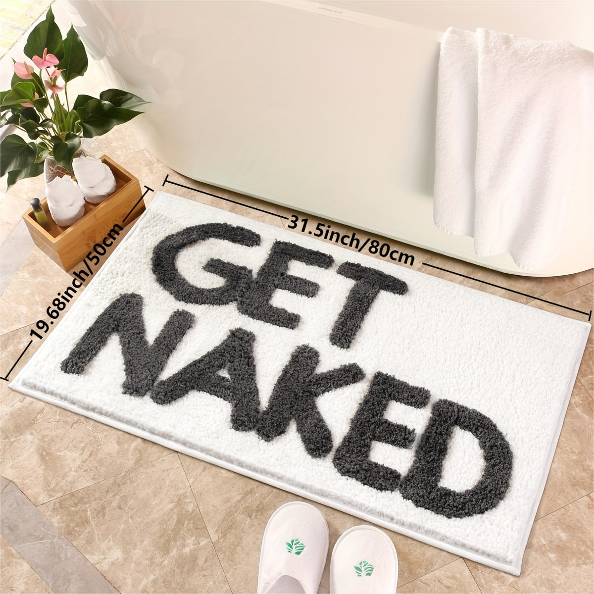 Tappetino da bagno antiscivolo colorato Uomo - Sfondo Bianco - Lettere Nere 50cm*80cm - aitest antiscivolo badkamer bagno colorato home & garden tappetino tappetino bagno uomo - Concept Palermo