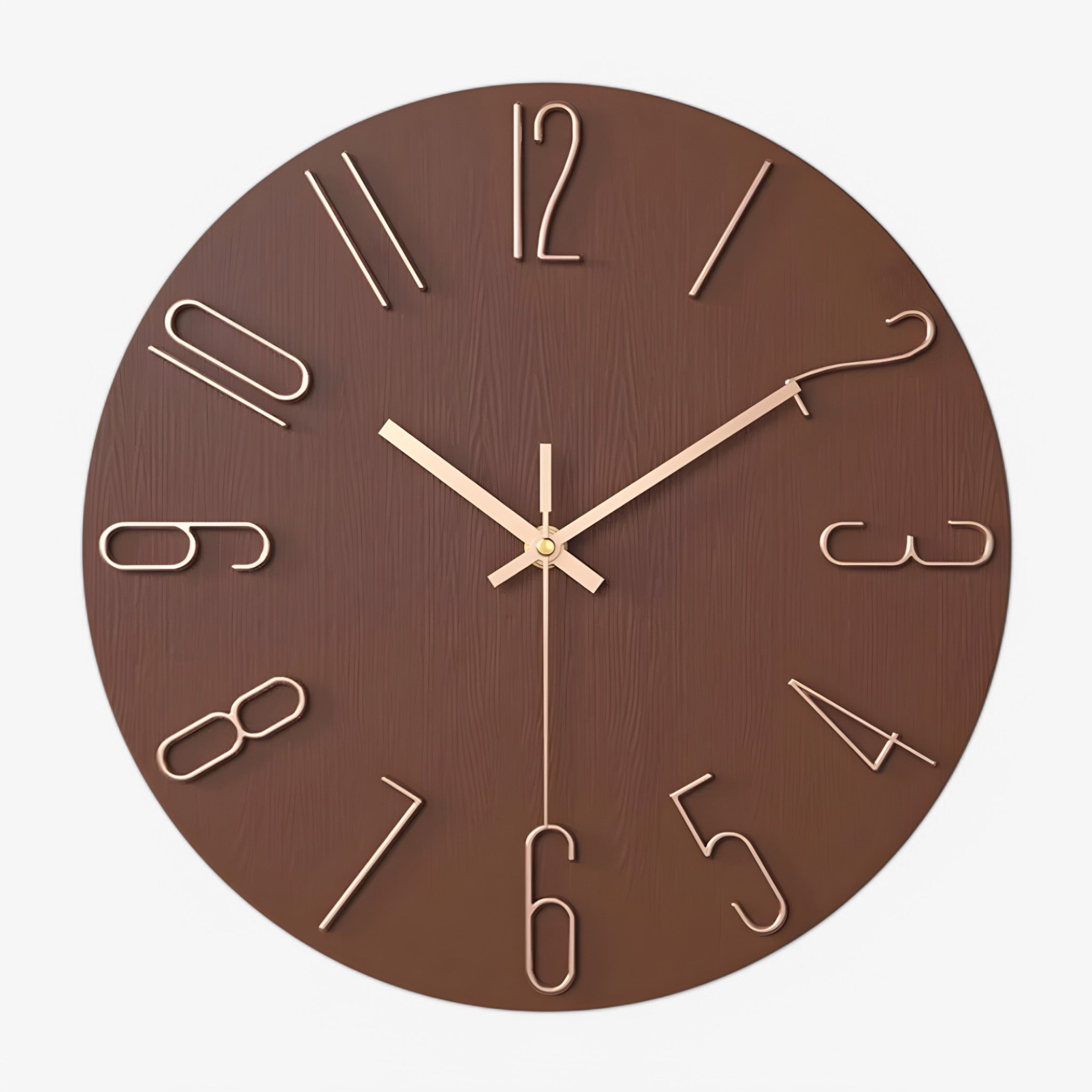 Orologio da Parete Moderno Silenzioso Design Uomo, Grande 60cm, Nero Metallo - Marrone - orologio orologio parete P254 parete uomo wall clocks - Concept Palermo