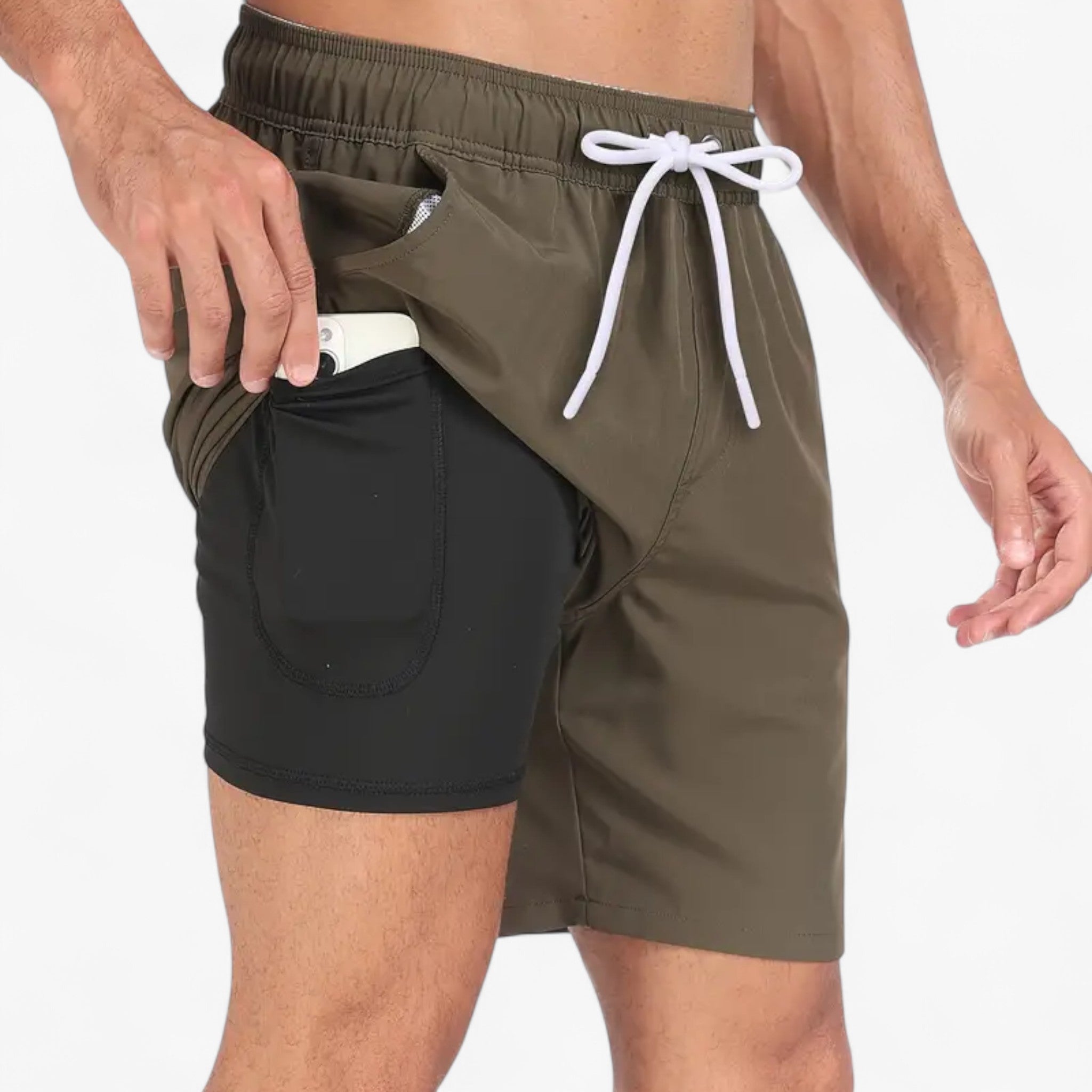 Costume da Bagno Speedy – Asciugatura Rapida e Comfort Uomo - Verde Oliva - Abbigliamento estivo asciugatura bagno Casual Swim Shorts comfort costume costume bagno Costume da bagno Men's Swimwear rapida shorts speedy Spiaggia Summer Essentials Swimwear - Concept Palermo