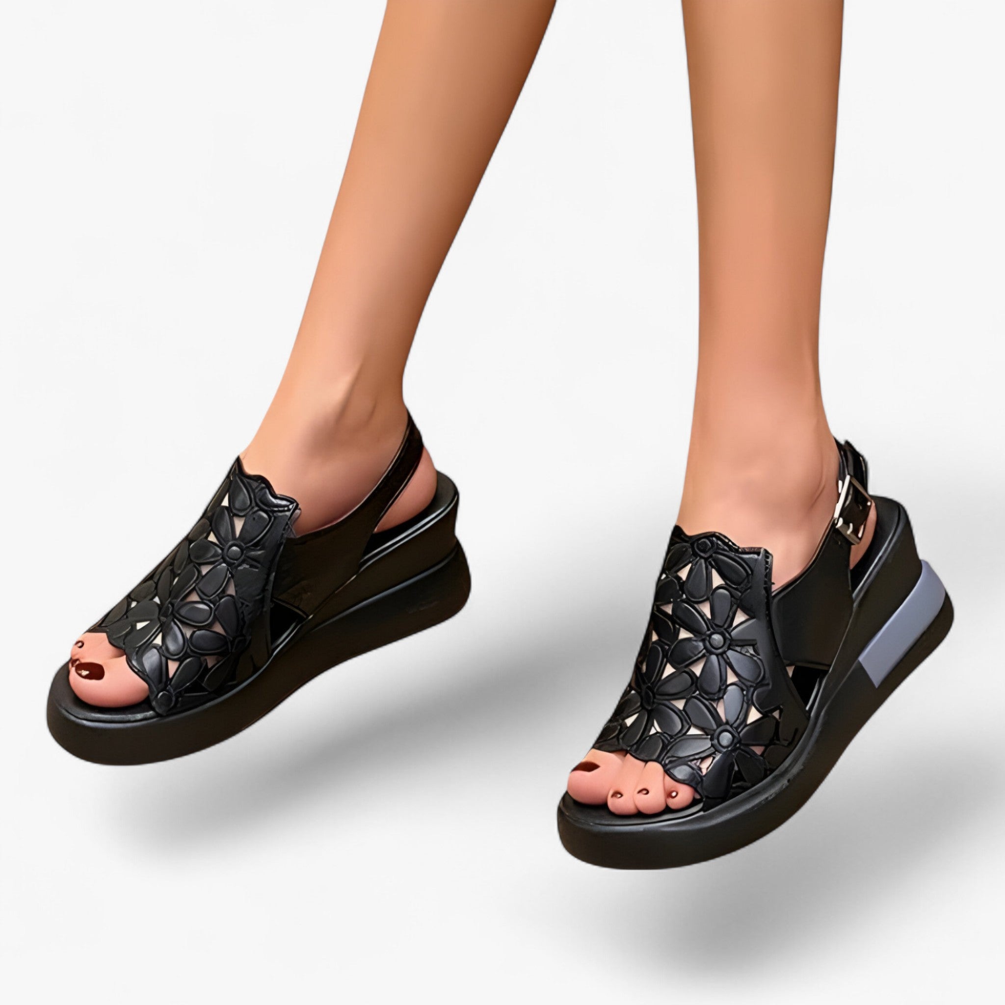 Sandalias cómodas para mujer en piel auténtica - Varios colores y tallas disponibles