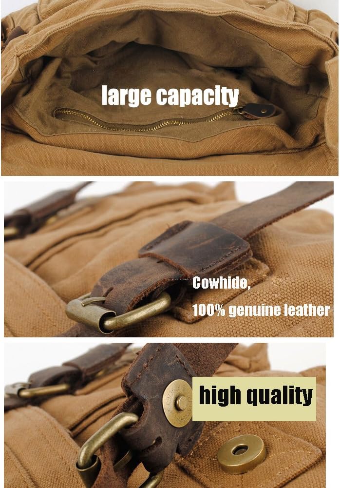Jonon Borsa a tracolla vintage militare in tela per laptop da 13,3-17 pollici (misura 14,7 pollici, verde), Verde - - accessoires bags borsa jonon jonon borsa laptop militare misura pollici tassen - Concept Palermo