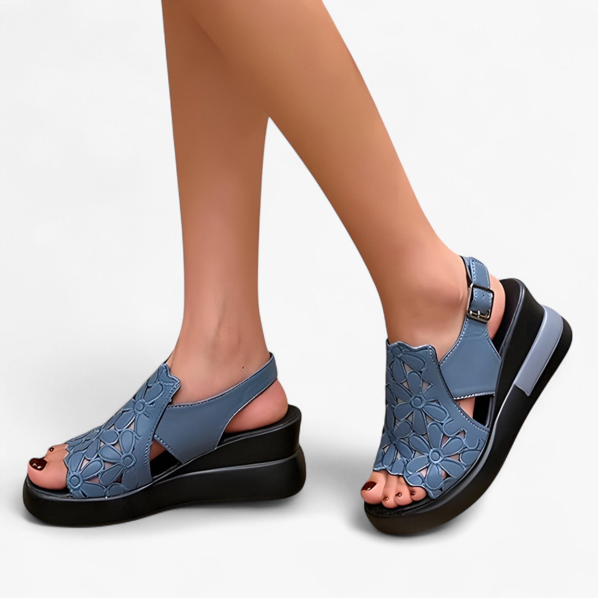 Sandalias cómodas para mujer en piel auténtica - Varios colores y tallas disponibles
