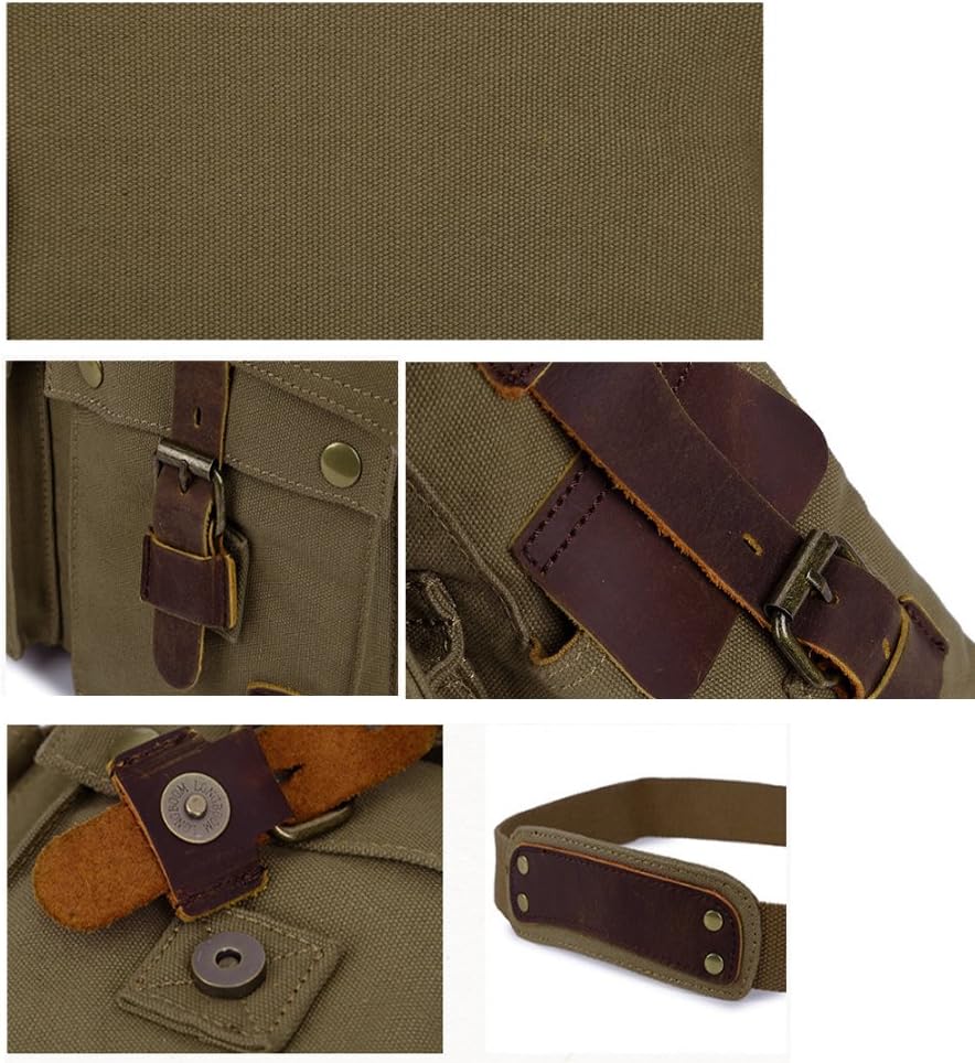 Jonon Borsa a tracolla vintage militare in tela per laptop da 13,3-17 pollici (misura 14,7 pollici, verde), Verde - - accessoires bags borsa jonon jonon borsa laptop militare misura pollici tassen - Concept Palermo