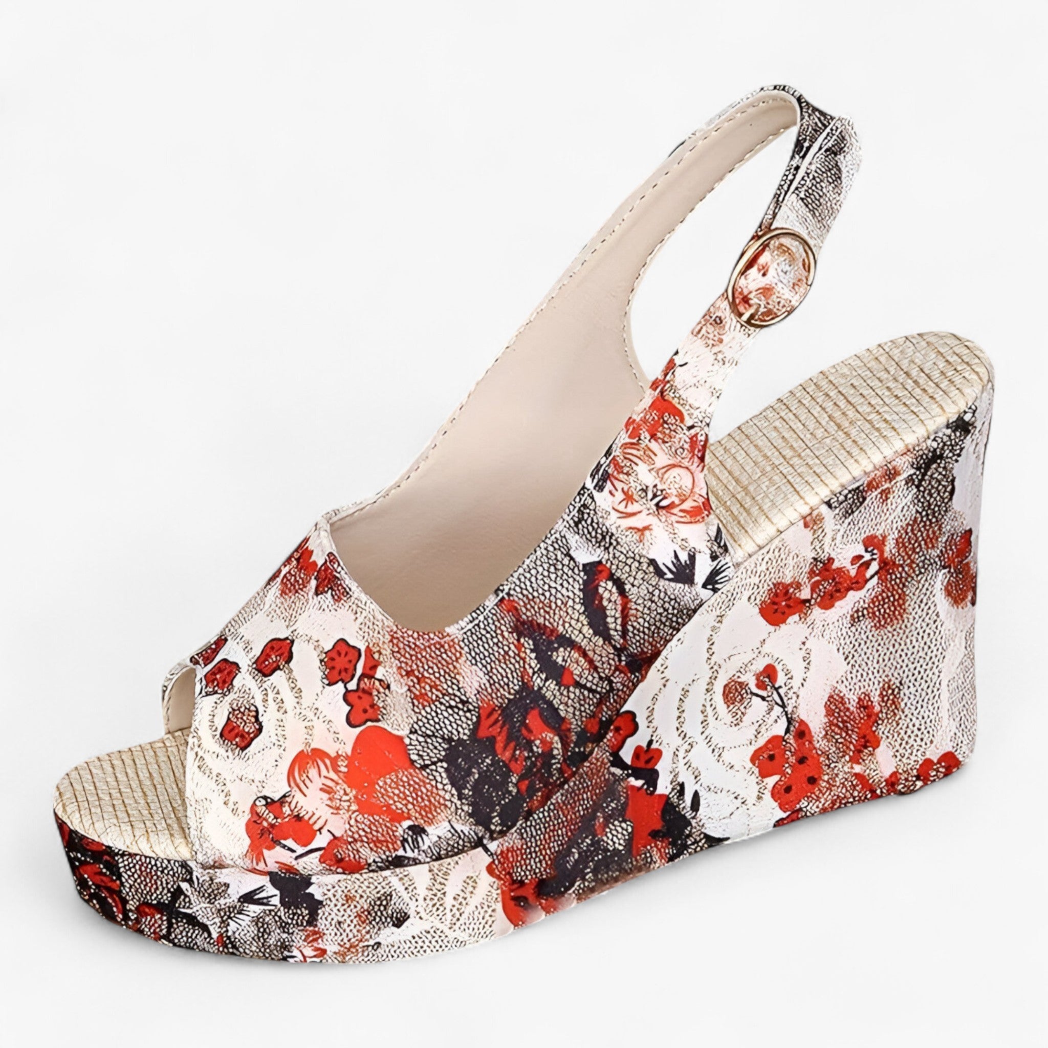 Sandali Fioriti Donna Comodi ed Eleganti in Pelle Sintetica