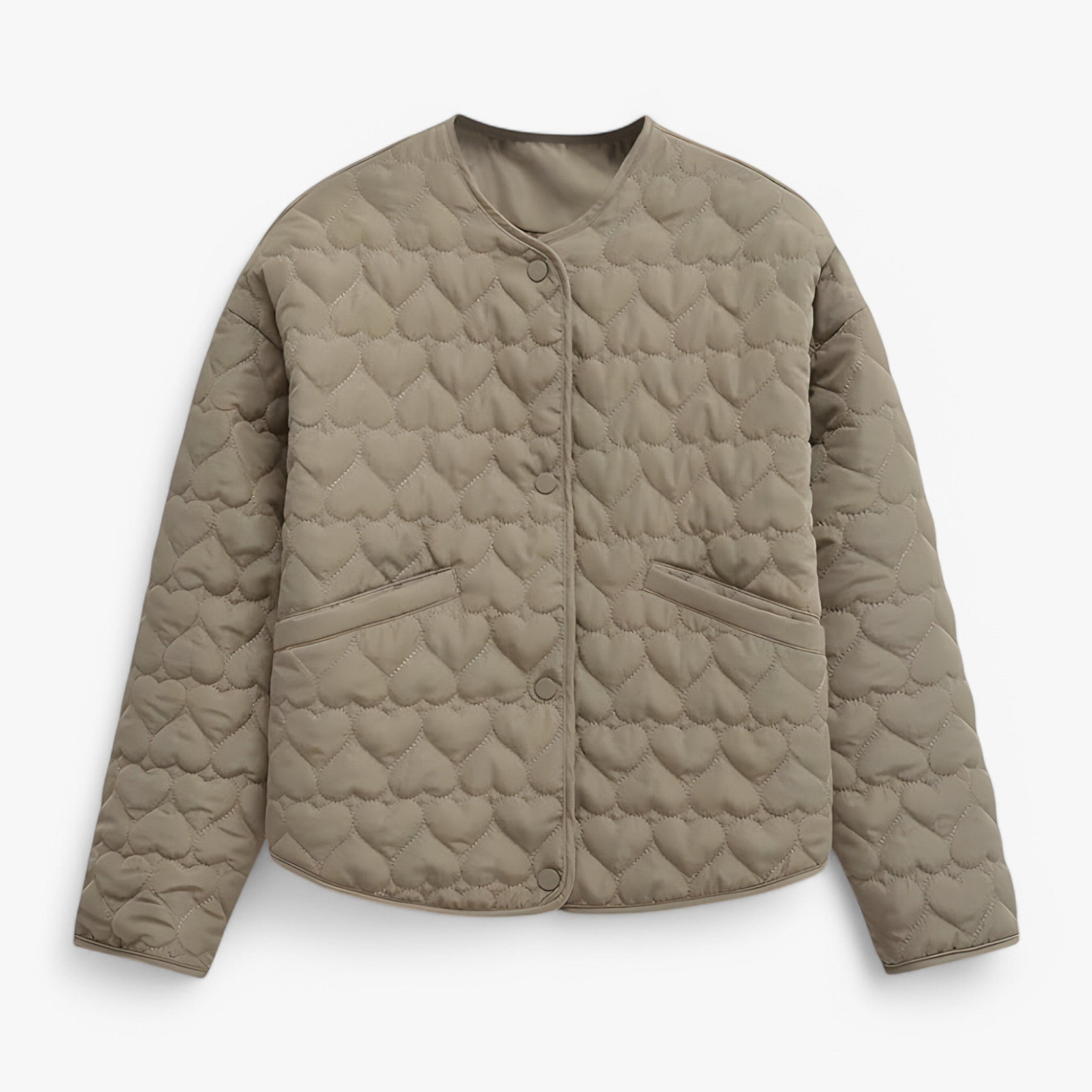 Giacca trapuntata a cuore - Comfort versatile per l'autunno/inverno - Oliva - autunno comfort cotton jacket cuore giacca giacca trapuntata inverno jacket Jacket women Jackets & Coats trapuntata versatile winter jacket Winter jacket women - Concept Palermo