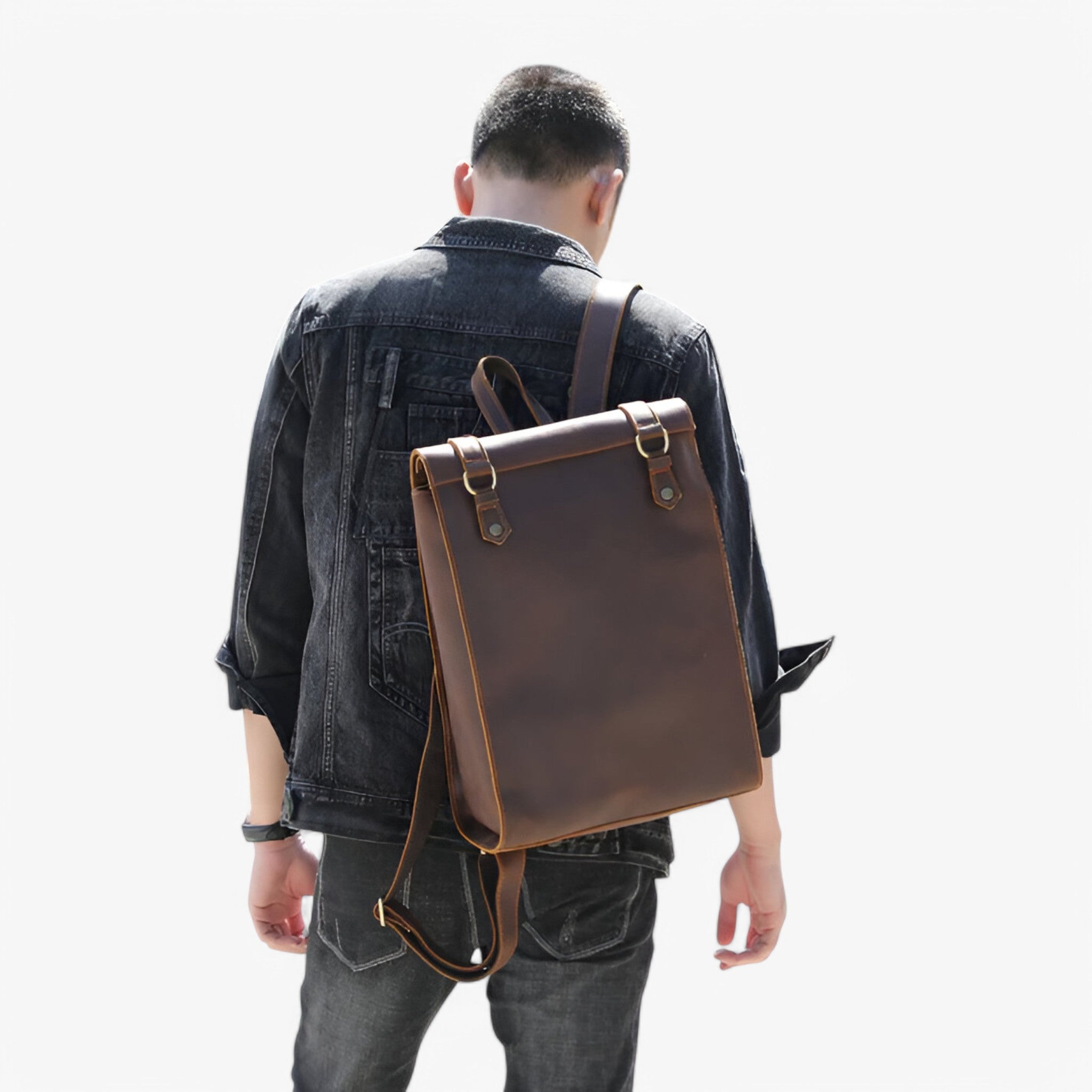 Zaino in Pelle Nero Elegante e Funzionale - - accessoires bags funzionale pelle tassen zaino zaino pelle - Concept Palermo