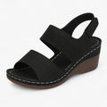 Sandalias ortopédicas de verano para mujer en piel con cuña cómoda