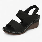 Dames sandalen van leer met comfortabele sleehak: orthopedisch, zomers en elegant