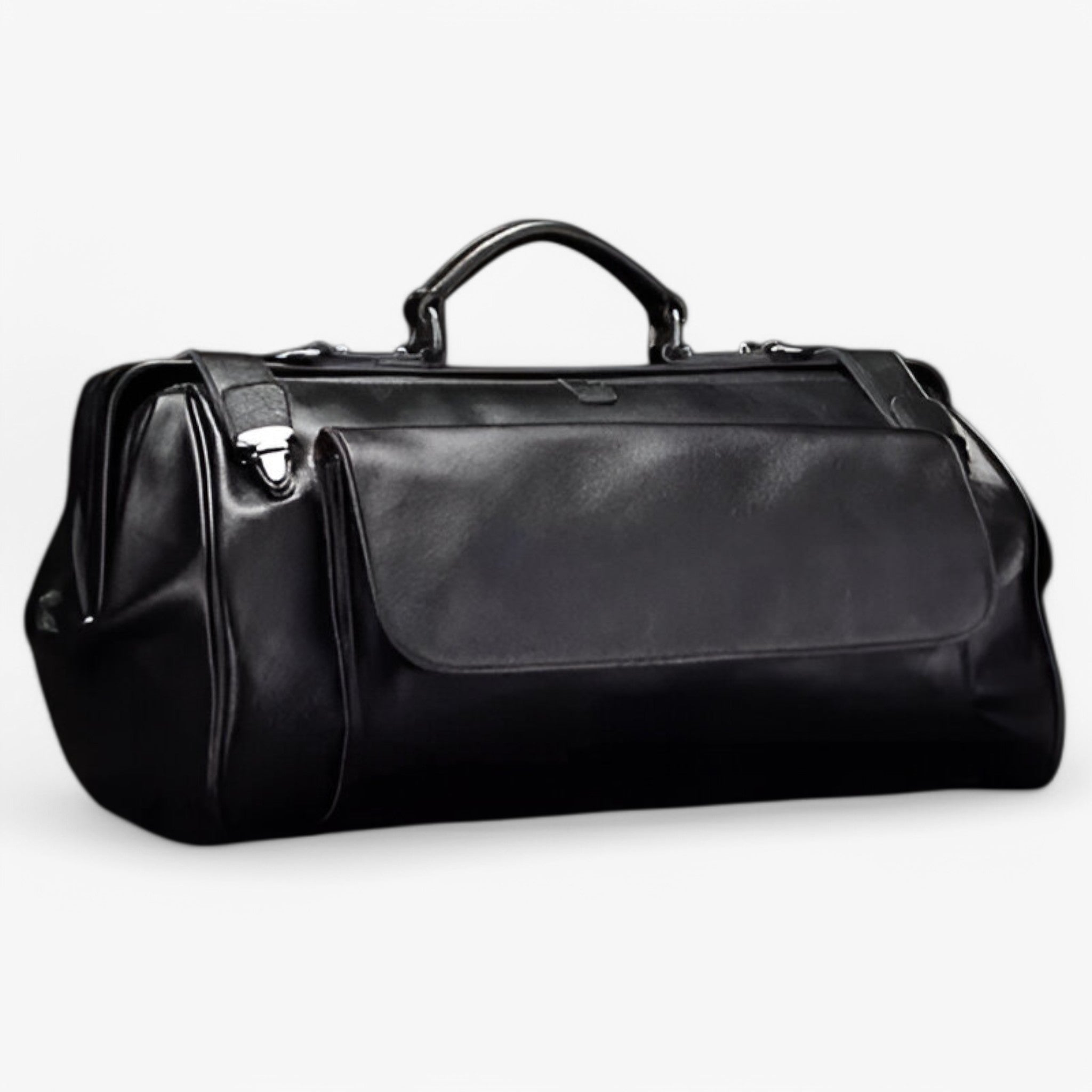 Borsa da Viaggio in Pelle Nera Grande Uomo/Donna con Tracolla - Nero 19 pollice - accessoires bags borsa borsa viaggio pelle tassen viaggio - Concept Palermo