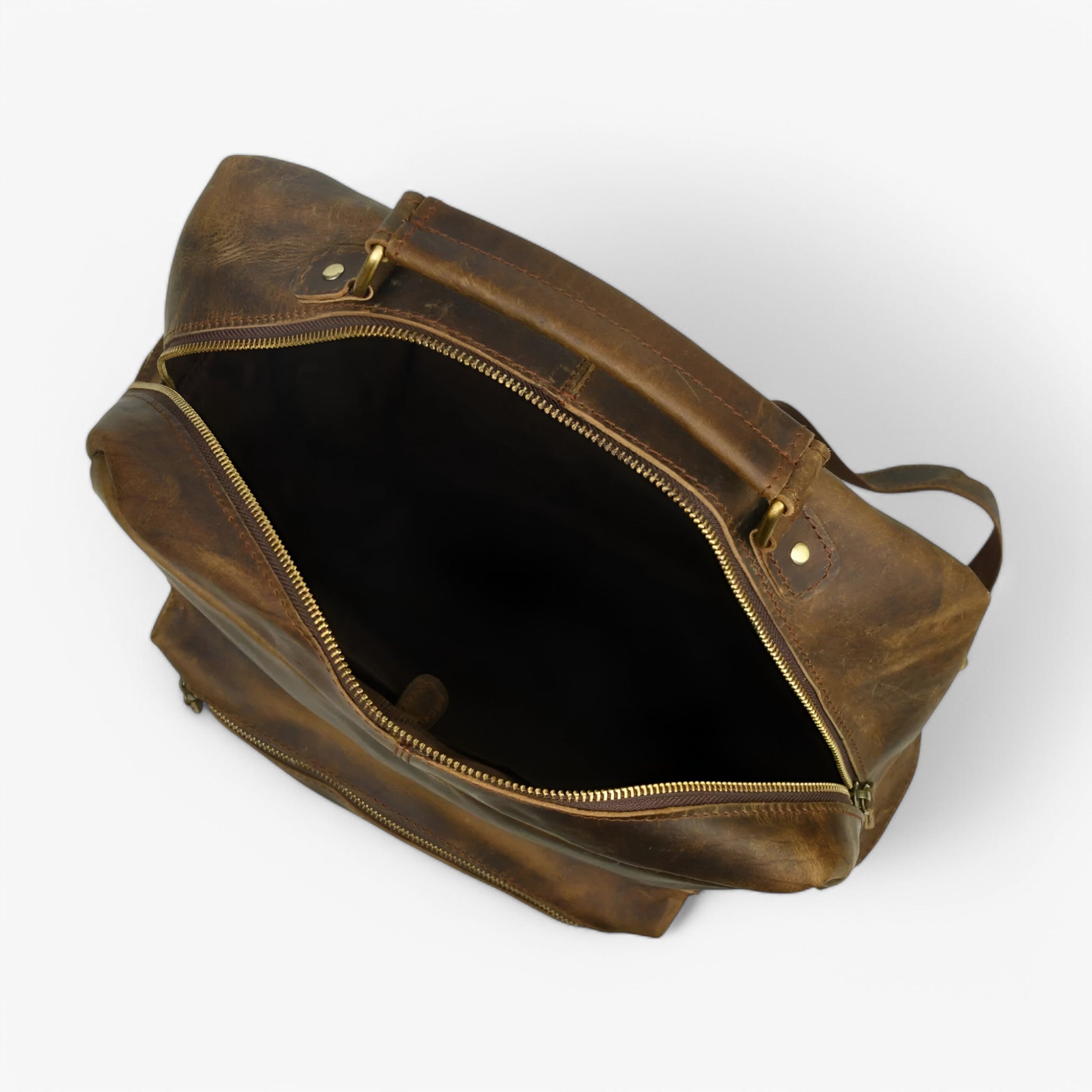 Zaino Uomo/Donna in Vera Pelle di Bufalo Marrone Vintage Grande per Viaggio e Lavoro - - bags bufalo pelle resistente spo-default spo-disabled spo-notify-me-disabled viaggio zaino zaino pelle - Concept Palermo