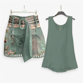 Set Due Pezzi Senza Maniche - Verde - 20240319 657081741072697 b0n1st0t1s fcm Linen maniche more Multi-Color no062224bs no083024bs outfit sets pezzi pezzi maniche PiuE87Q set Solid spring Spring Summer summer TP-11-05 Two Piece Sets Unisex YS - Concept Palermo
