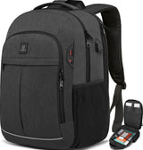 Zaino per laptop 17,3” - Viaggio TSA, USB, Grigio impermeabile Uomo