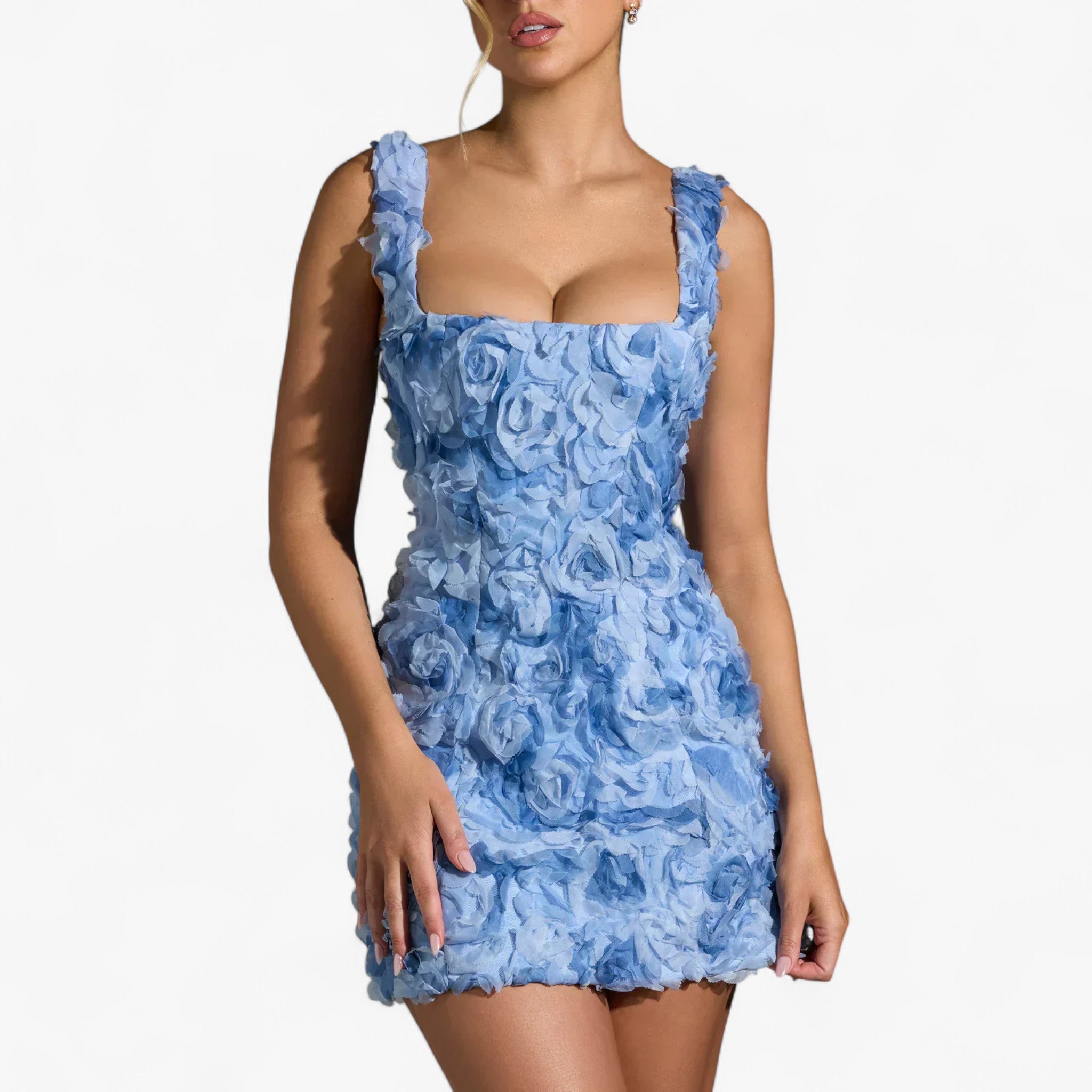 Vestito corto attillato con applicazione rosa 3D scolpita Donna - - applicazione attillato donna DRESS Dresses female dress scolpita vestito vestito attillato - Concept Palermo