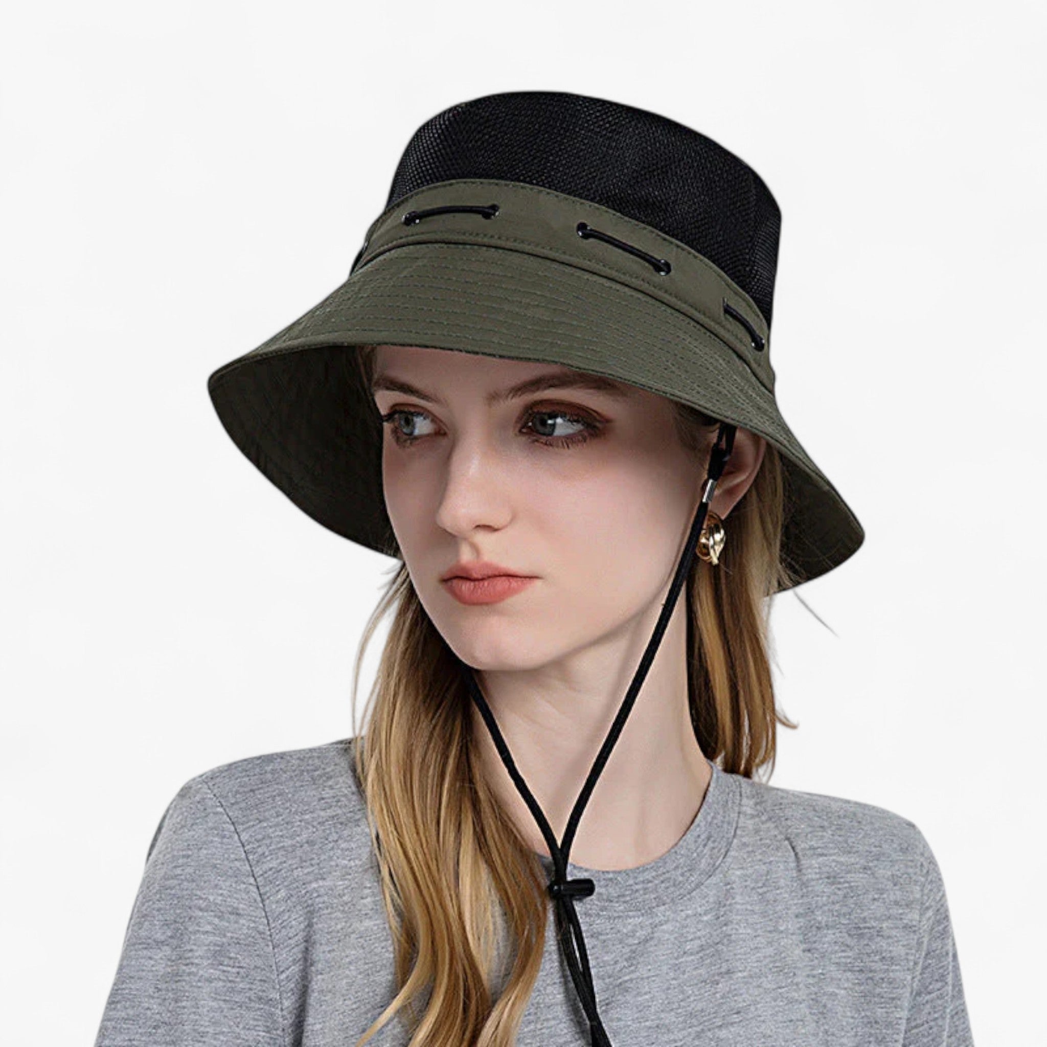 Cappello da sole traspirante Pelle Uomo - Verde - bucket hats cappello cappello sole hats jewelry pelle sole traspirante uomo - Concept Palermo
