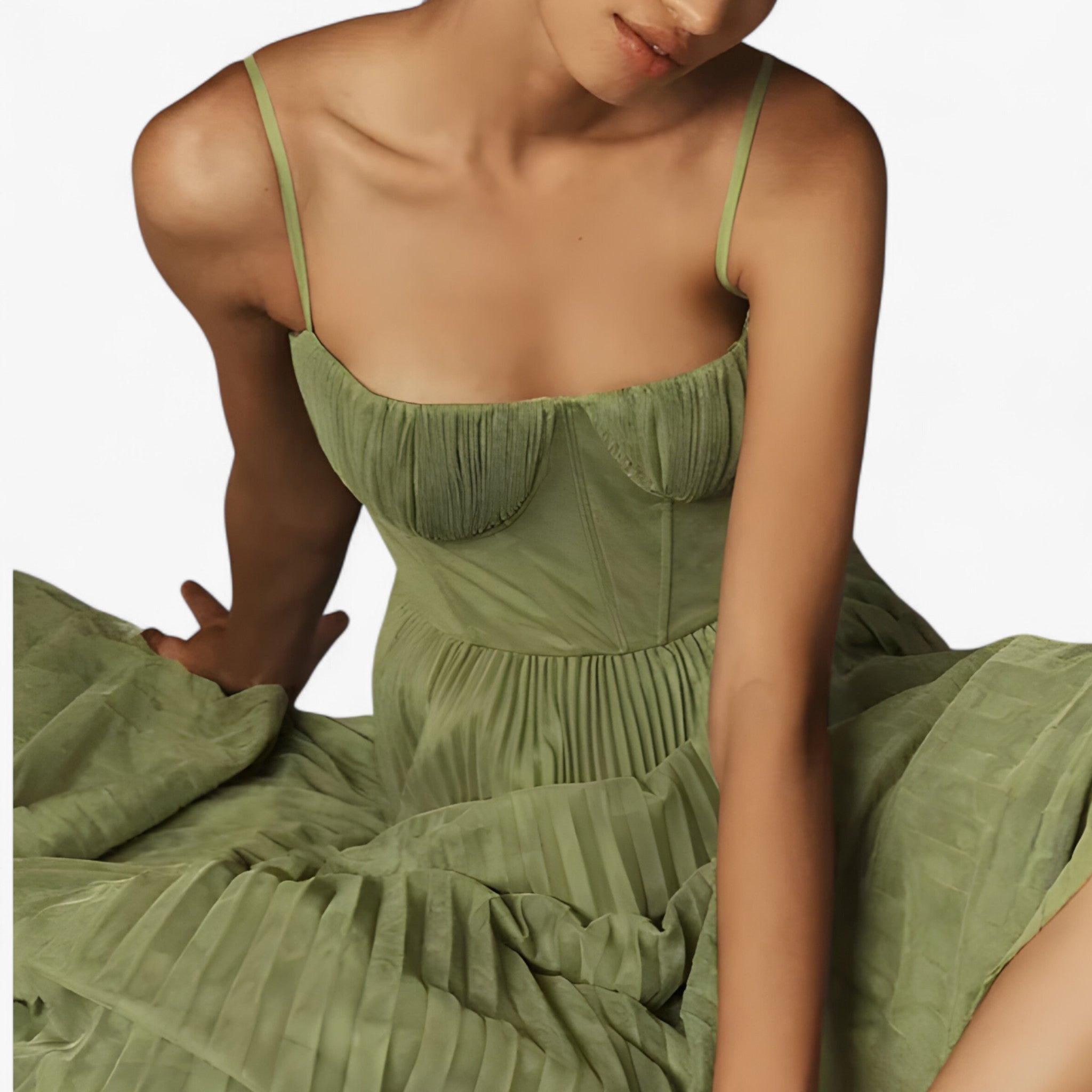 Abito Midi Donna Plissettato Aderente Elegante per Cerimonia o Sera - - abito abito midi aderente donna dresses midi plissettato - Concept Palermo