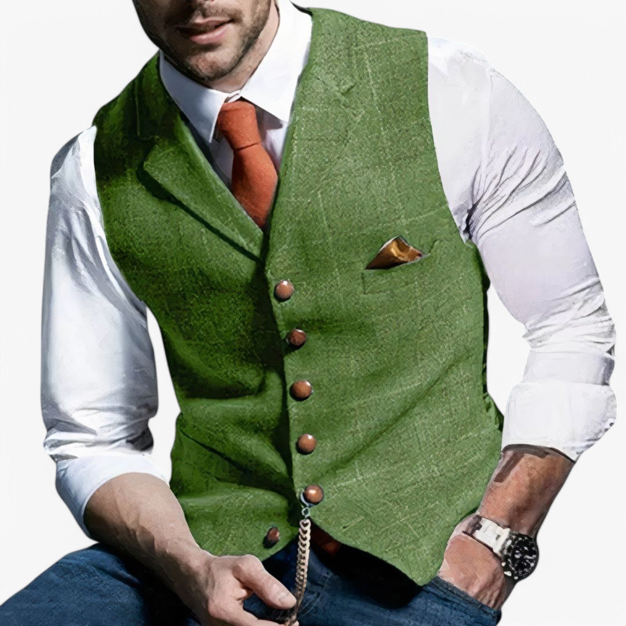 Gilet Uomo Elegante Casual, Smanicato Leggero Multitasche per Lavoro e Tempo Libero - Verde - gilet gilet uomo men's top clothes tempo uomo - Concept Palermo