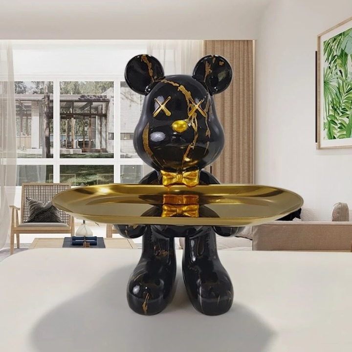 Statua di orso CraftBear con vassoio, decorazione da tavolo in resina per casa o ufficio - Spiga (Quasi esaurito!) - craftbear home home & garden orso Skulptur Statue statua tray vassoio - Concept Palermo