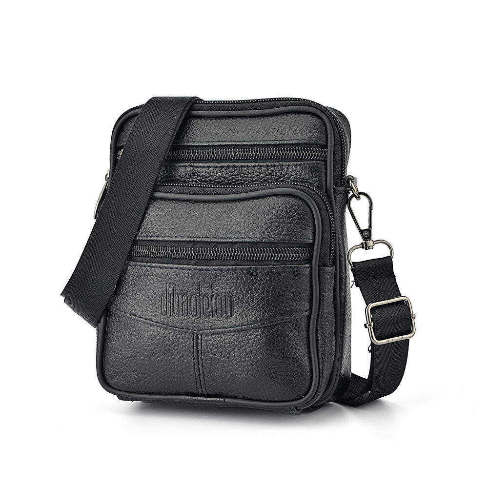 Borsa a Tracolla Uomo in Vera Pelle Nera - Nuova Collezione - nero - bags bags for men borsa borsa tracolla Crossbody Bags pelle Shoulder & Crossbody Bags tracolla uomo - Concept Palermo
