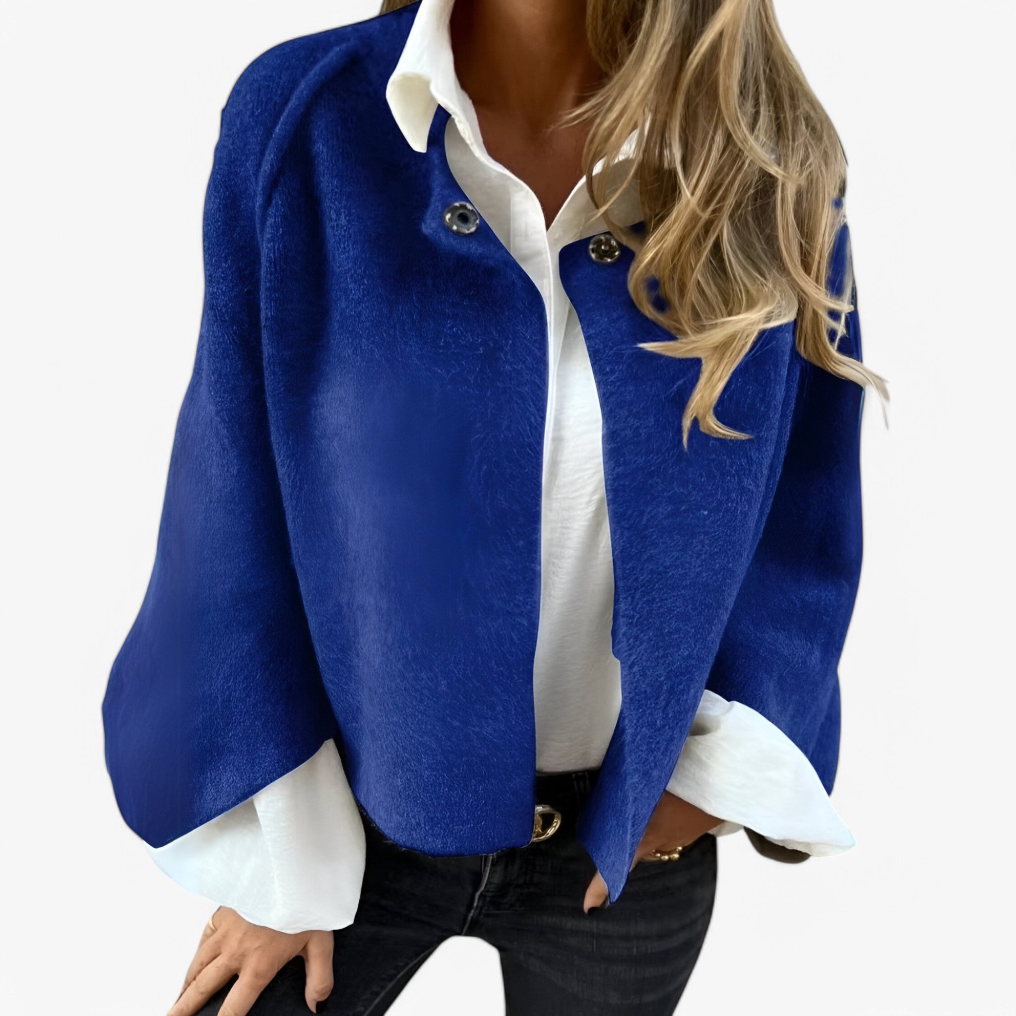 Giacca Donna Cashmere Elegante e Morbida per Inverno - Calda, Lussuosa e Confortevole - Blu - cashmere coat coats comfy jacket donna Fashion jacket giacca giacca cashmere jacket Jackets ladies_jackets_cardigan morbida new woman women women jackets women's coat women's coats & jackets Women's Jacket Women's Jackets - Concept Palermo