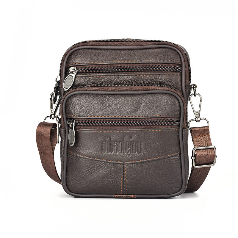 Borsa a Tracolla Uomo in Vera Pelle Nera - Nuova Collezione - Colore caffè scuro - bags bags for men borsa borsa tracolla Crossbody Bags pelle Shoulder & Crossbody Bags tracolla uomo - Concept Palermo