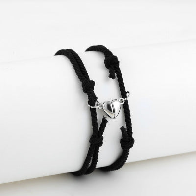 Braccialetto Magnetic Love® (2 pezzi) Uomo - Nero + Nero - braccialetto braccialetto magnetic BRACELETS couple bracelet jewelry love magnetic pezzi uomo - Concept Palermo