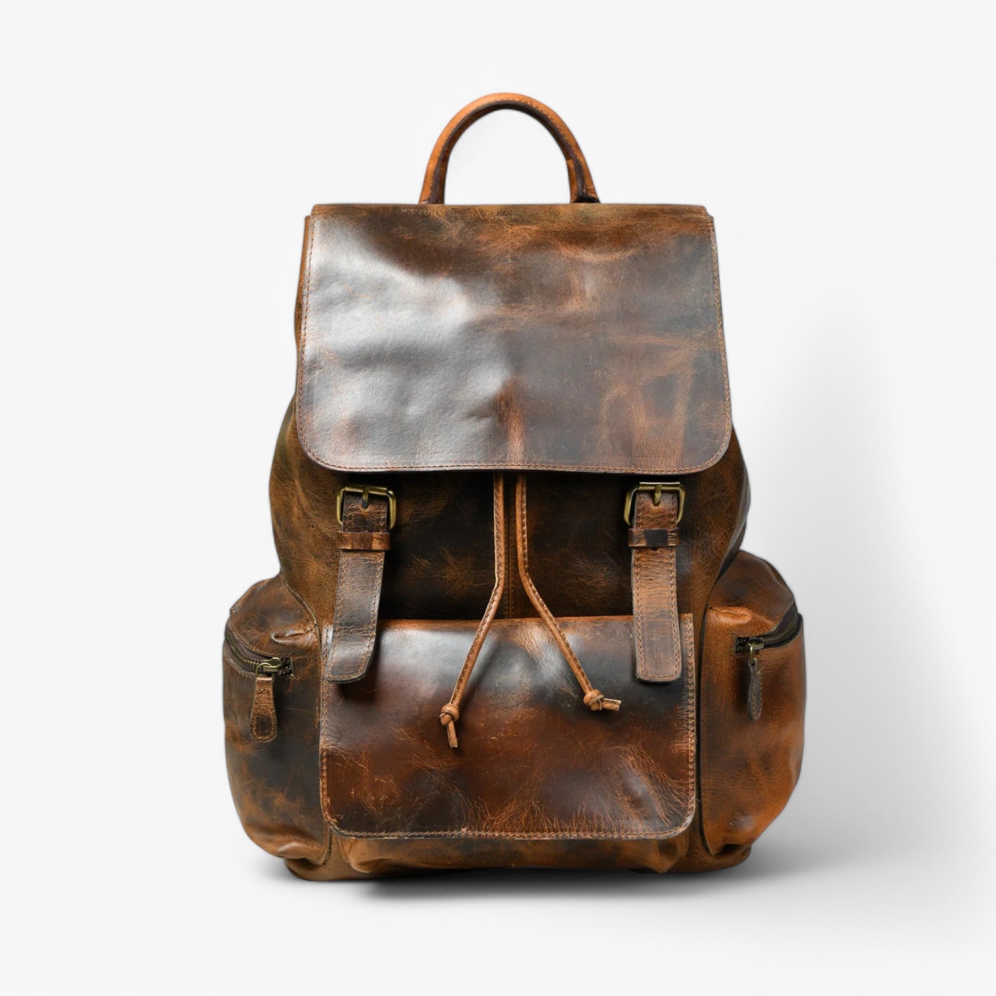 Zaino in pelle marrone bruciato - - accessoires bags bruciato pelle tassen zaino zaino pelle - Concept Palermo