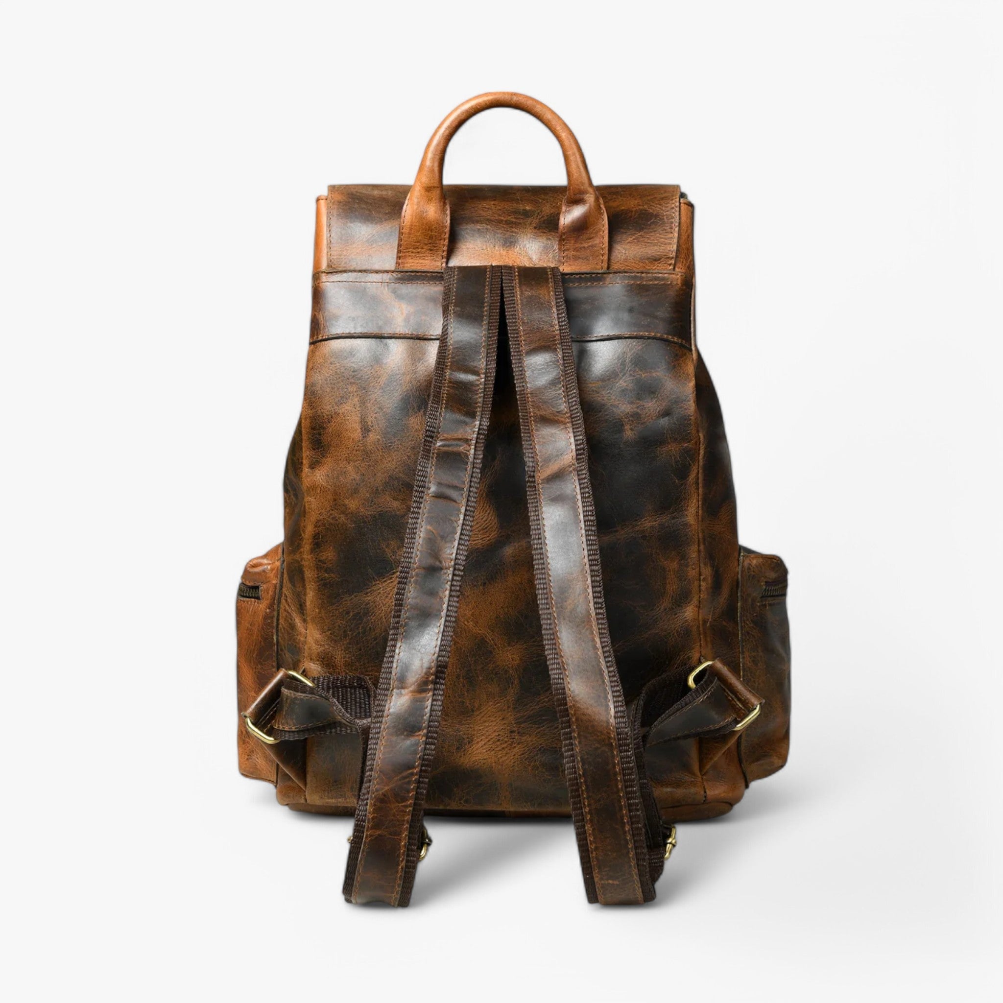 Zaino in pelle marrone bruciato - - accessoires bags bruciato pelle tassen zaino zaino pelle - Concept Palermo